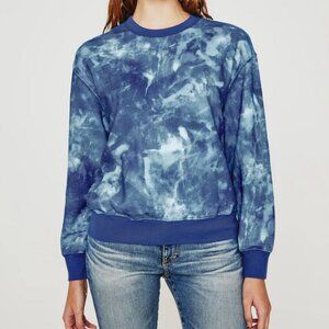 NWOT AG Adriano Goldschmied Nova Crew Blue Tie-Dye Sweatshirt SIZE S